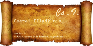 Cserei Ifigénia névjegykártya